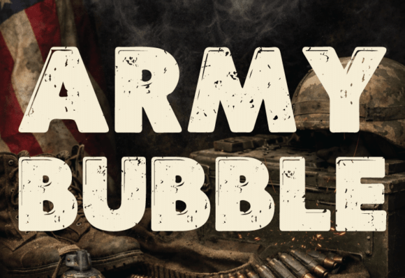 Army Bubble Font: Bold Military Charm for Handmade Labels & Prints