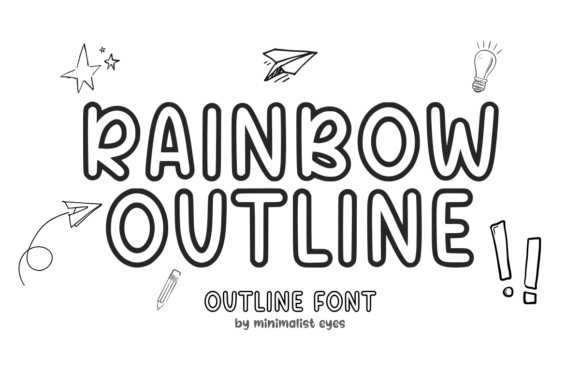 Rainbow Outline: A Friendly Display Font for Small Business Branding